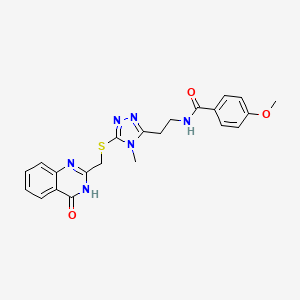 4-methoxy-N-[2-(4-methyl-5-{[(4-oxo-3,4-dihydro-2-quinazolinyl)methyl]thio}-4H-1,2,4-triazol-3-yl)ethyl]benzamide