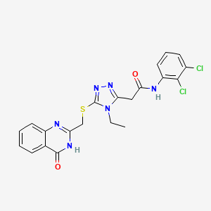 molecular formula C21H18Cl2N6O2S B3717886 N-(2,3-dichlorophenyl)-2-(4-ethyl-5-{[(4-oxo-3,4-dihydro-2-quinazolinyl)methyl]thio}-4H-1,2,4-triazol-3-yl)acetamide 