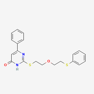 molecular formula C20H20N2O2S2 B3717898 6-phenyl-2-({2-[2-(phenylthio)ethoxy]ethyl}thio)-4-pyrimidinol 