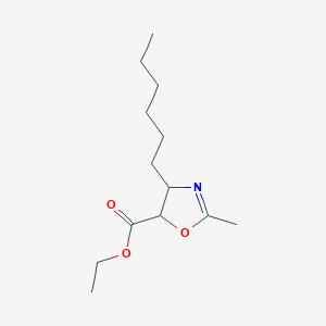molecular formula C13H23NO3 B371792 Ethyl 4-hexyl-2-methyl-4,5-dihydro-1,3-oxazole-5-carboxylate 