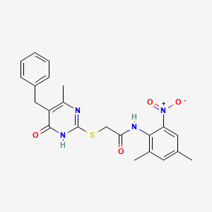 molecular formula C22H22N4O4S B3717925 2-[(5-benzyl-4-hydroxy-6-methyl-2-pyrimidinyl)thio]-N-(2,4-dimethyl-6-nitrophenyl)acetamide 