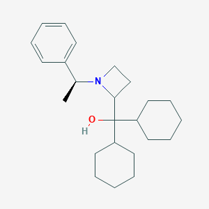 molecular formula C24H37NO B371793 Dicyclohexyl[1-(1-phenylethyl)-2-azetidinyl]methanol 