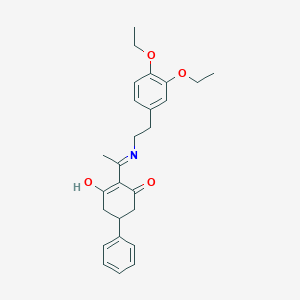 molecular formula C26H31NO4 B3717945 2-(1-{[2-(3,4-diethoxyphenyl)ethyl]amino}ethylidene)-5-phenylcyclohexane-1,3-dione 