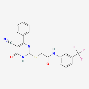 molecular formula C20H13F3N4O2S B3717970 2-[(5-cyano-6-oxo-4-phenyl-1,6-dihydro-2-pyrimidinyl)thio]-N-[3-(trifluoromethyl)phenyl]acetamide 