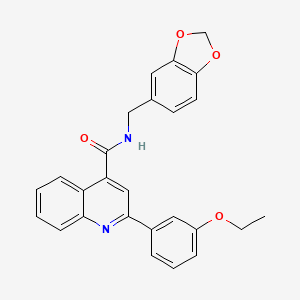 N-(1,3-benzodioxol-5-ylmethyl)-2-(3-ethoxyphenyl)-4-quinolinecarboxamide