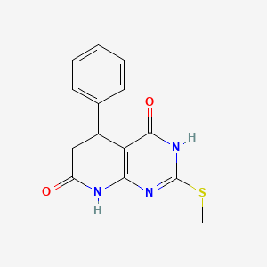 molecular formula C14H13N3O2S B3717983 2-(methylthio)-5-phenyl-5,8-dihydropyrido[2,3-d]pyrimidine-4,7(3H,6H)-dione 