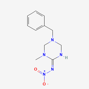 molecular formula C11H15N5O2 B3717998 5-benzyl-1-methyl-N-nitro-1,3,5-triazinan-2-imine CAS No. 141856-57-7