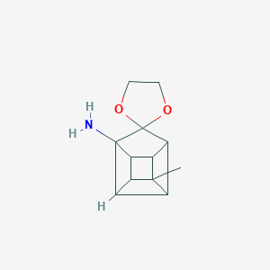 molecular formula C12H15NO2 B371804 4-Methylspiro(pentacyclo[4.3.0.0~2,5~.0~3,8~.0~4,7~]nonane-9,2'-[1,3]-dioxolane)-1-ylamine 