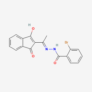 2-bromo-N'-[1-(1,3-dioxo-1,3-dihydro-2H-inden-2-ylidene)ethyl]benzohydrazide