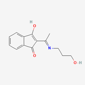 molecular formula C14H15NO3 B3718053 2-{1-[(3-hydroxypropyl)amino]ethylidene}-1H-indene-1,3(2H)-dione 