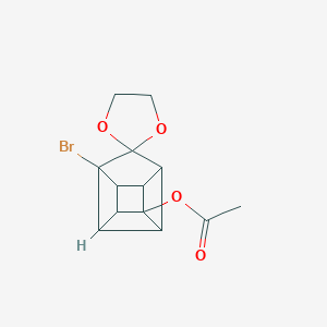 molecular formula C13H13BrO4 B371808 1-Bromospiro(pentacyclo[4.3.0.0~2,5~.0~3,8~.0~4,7~]nonane-9,2'-[1,3]-dioxolane)-4-yl acetate 