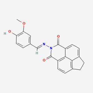 molecular formula C22H16N2O4 B3718103 2-[(4-hydroxy-3-methoxybenzylidene)amino]-6,7-dihydro-1H-indeno[6,7,1-def]isoquinoline-1,3(2H)-dione CAS No. 5737-78-0