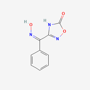 molecular formula C9H7N3O3 B3718108 (5-hydroxy-1,2,4-oxadiazol-3-yl)(phenyl)methanone oxime 