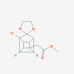 molecular formula C14H15BrO4 B371811 Methyl (1-bromospiro{pentacyclo[4.3.0.0~2,5~.0~3,8~.0~4,7~]nonane-9,2'-[1,3]-dioxolane}-4-yl)acetate 