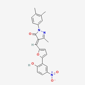 2-(3,4-dimethylphenyl)-4-{[5-(2-hydroxy-5-nitrophenyl)-2-furyl]methylene}-5-methyl-2,4-dihydro-3H-pyrazol-3-one