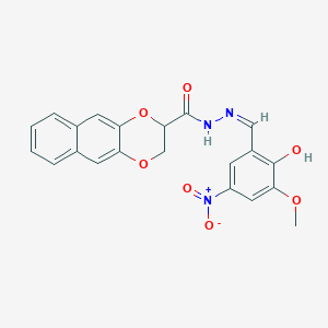 N'-(2-hydroxy-3-methoxy-5-nitrobenzylidene)-2,3-dihydronaphtho[2,3-b][1,4]dioxine-2-carbohydrazide