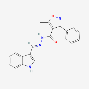 N-[(E)-1H-indol-3-ylmethylideneamino]-5-methyl-3-phenyl-1,2-oxazole-4-carboxamide