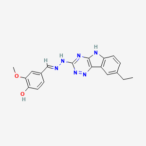 molecular formula C19H18N6O2 B3718155 4-hydroxy-3-methoxybenzaldehyde (8-ethyl-5H-[1,2,4]triazino[5,6-b]indol-3-yl)hydrazone 