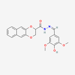 N-[(Z)-(4-hydroxy-3,5-dimethoxyphenyl)methylideneamino]-2,3-dihydrobenzo[g][1,4]benzodioxine-3-carboxamide