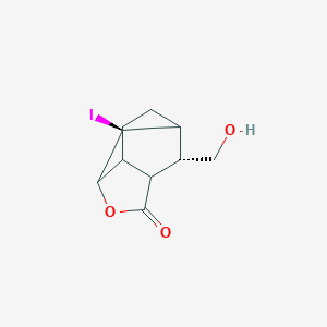 molecular formula C10H13IO3 B371817 10-(Hydroxymethyl)-2-iodo-4-oxatricyclo[4.3.1.0~3,7~]decan-5-one 