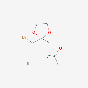 molecular formula C13H13BrO3 B371818 1-(1-Bromospiro{pentacyclo[4.3.0.0~2,5~.0~3,8~.0~4,7~]nonane-9,2'-[1,3]-dioxolane}-4-yl)ethanone 
