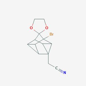 molecular formula C13H12BrNO2 B371820 (1-Bromospiro{pentacyclo[4.3.0.0~2,4~.0~3,8~.0~5,7~]nonane-9,2'-[1,3]-dioxolane}-4-yl)acetonitrile 