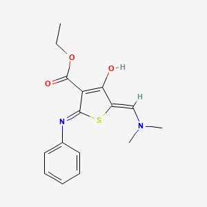 ethyl 2-anilino-5-[(dimethylamino)methylene]-4-oxo-4,5-dihydro-3-thiophenecarboxylate