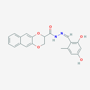 N'-[(Z)-(2,4-dihydroxy-6-methylphenyl)methylidene]-2,3-dihydronaphtho[2,3-b][1,4]dioxine-2-carbohydrazide