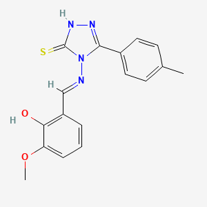 2-({[3-mercapto-5-(4-methylphenyl)-4H-1,2,4-triazol-4-yl]imino}methyl)-6-methoxyphenol