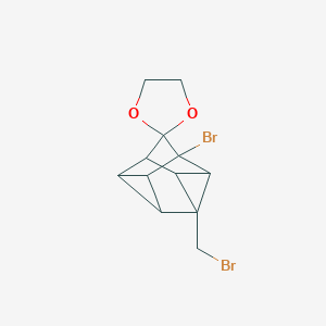 molecular formula C12H12Br2O2 B371823 1-Bromo-4-(bromomethyl)spiro(pentacyclo[4.3.0.0~2,4~.0~3,8~.0~5,7~]nonane-9,2'-[1,3]-dioxolane) 
