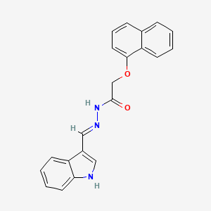 molecular formula C21H17N3O2 B3718234 N'-(1H-indol-3-ylmethylene)-2-(1-naphthyloxy)acetohydrazide 