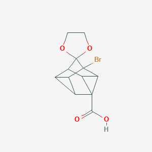 molecular formula C12H11BrO4 B371824 1-Bromospiro(pentacyclo[3.3.1.0~2,4~.0~3,7~.0~6,8~]nonane-9,2'-[1,3]-dioxolane)-3-carboxylic acid 