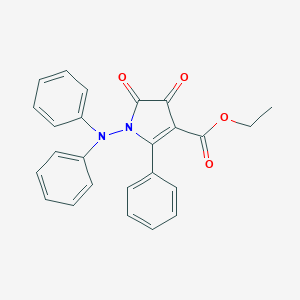 molecular formula C25H20N2O4 B371825 ethyl 4,5-dioxo-2-phenyl-1-(N-phenylanilino)pyrrole-3-carboxylate 