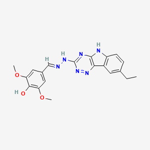 molecular formula C20H20N6O3 B3718322 4-hydroxy-3,5-dimethoxybenzaldehyde (8-ethyl-5H-[1,2,4]triazino[5,6-b]indol-3-yl)hydrazone 