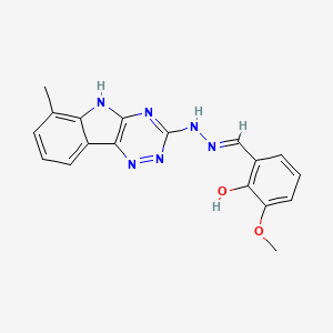 molecular formula C18H16N6O2 B3718334 2-hydroxy-3-methoxybenzaldehyde (6-methyl-5H-[1,2,4]triazino[5,6-b]indol-3-yl)hydrazone 