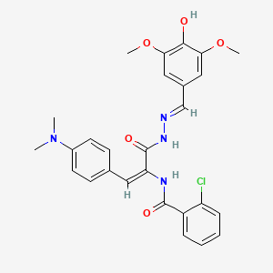 2-chloro-N-(2-[4-(dimethylamino)phenyl]-1-{[2-(4-hydroxy-3,5-dimethoxybenzylidene)hydrazino]carbonyl}vinyl)benzamide
