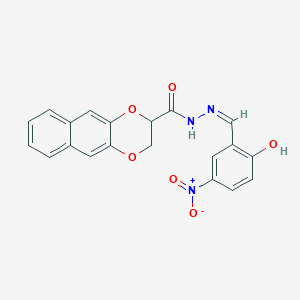 molecular formula C20H15N3O6 B3718339 N'-(2-hydroxy-5-nitrobenzylidene)-2,3-dihydronaphtho[2,3-b][1,4]dioxine-2-carbohydrazide 