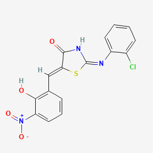 molecular formula C16H10ClN3O4S B3718363 2-[(2-chlorophenyl)imino]-5-(2-hydroxy-3-nitrobenzylidene)-1,3-thiazolidin-4-one 