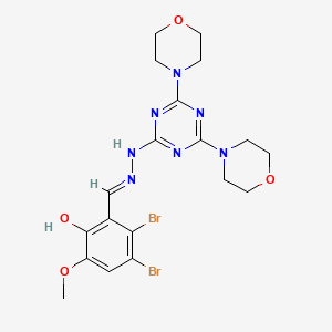 molecular formula C19H23Br2N7O4 B3718364 2,3-dibromo-6-hydroxy-5-methoxybenzaldehyde (4,6-di-4-morpholinyl-1,3,5-triazin-2-yl)hydrazone 