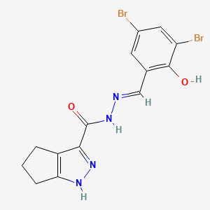 N'-(3,5-dibromo-2-hydroxybenzylidene)-1,4,5,6-tetrahydrocyclopenta[c]pyrazole-3-carbohydrazide