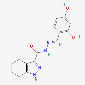 molecular formula C15H16N4O3 B3718368 N'-(2,4-dihydroxybenzylidene)-4,5,6,7-tetrahydro-1H-indazole-3-carbohydrazide 