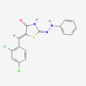 molecular formula C16H11Cl2N3OS B3718378 5-(2,4-dichlorobenzylidene)-1,3-thiazolidine-2,4-dione 2-(phenylhydrazone) 