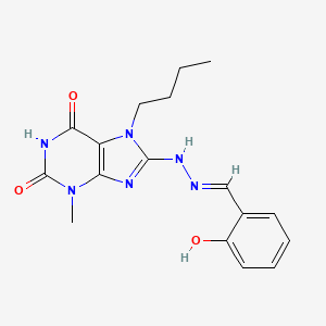 molecular formula C17H20N6O3 B3718387 2-hydroxybenzaldehyde (7-butyl-3-methyl-2,6-dioxo-2,3,6,7-tetrahydro-1H-purin-8-yl)hydrazone 