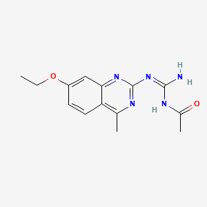 molecular formula C14H17N5O2 B3718394 N-{amino[(7-ethoxy-4-methyl-2-quinazolinyl)amino]methylene}acetamide 