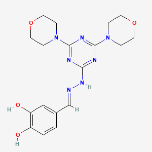 molecular formula C18H23N7O4 B3718398 3,4-dihydroxybenzaldehyde (4,6-di-4-morpholinyl-1,3,5-triazin-2-yl)hydrazone 