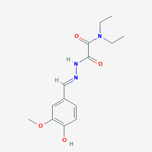 molecular formula C14H19N3O4 B3718399 N,N-diethyl-2-[2-(4-hydroxy-3-methoxybenzylidene)hydrazino]-2-oxoacetamide 