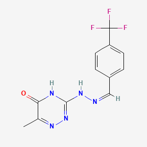 molecular formula C12H10F3N5O B3718435 4-(trifluoromethyl)benzaldehyde (6-methyl-5-oxo-4,5-dihydro-1,2,4-triazin-3-yl)hydrazone 