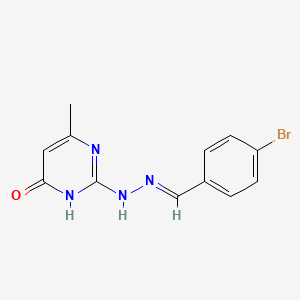 molecular formula C12H11BrN4O B3718447 4-bromobenzaldehyde (4-methyl-6-oxo-1,6-dihydro-2-pyrimidinyl)hydrazone 