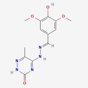 molecular formula C13H15N5O4 B3718463 4-hydroxy-3,5-dimethoxybenzaldehyde (6-methyl-3-oxo-2,3-dihydro-1,2,4-triazin-5-yl)hydrazone 
