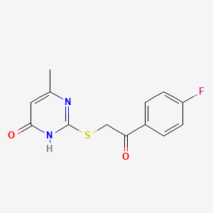 molecular formula C13H11FN2O2S B3718475 2-{[2-(4-fluorophenyl)-2-oxoethyl]thio}-6-methyl-4(3H)-pyrimidinone 